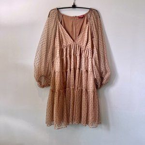 STAUD Meadow Polka Dot Mini Dress SIZE M